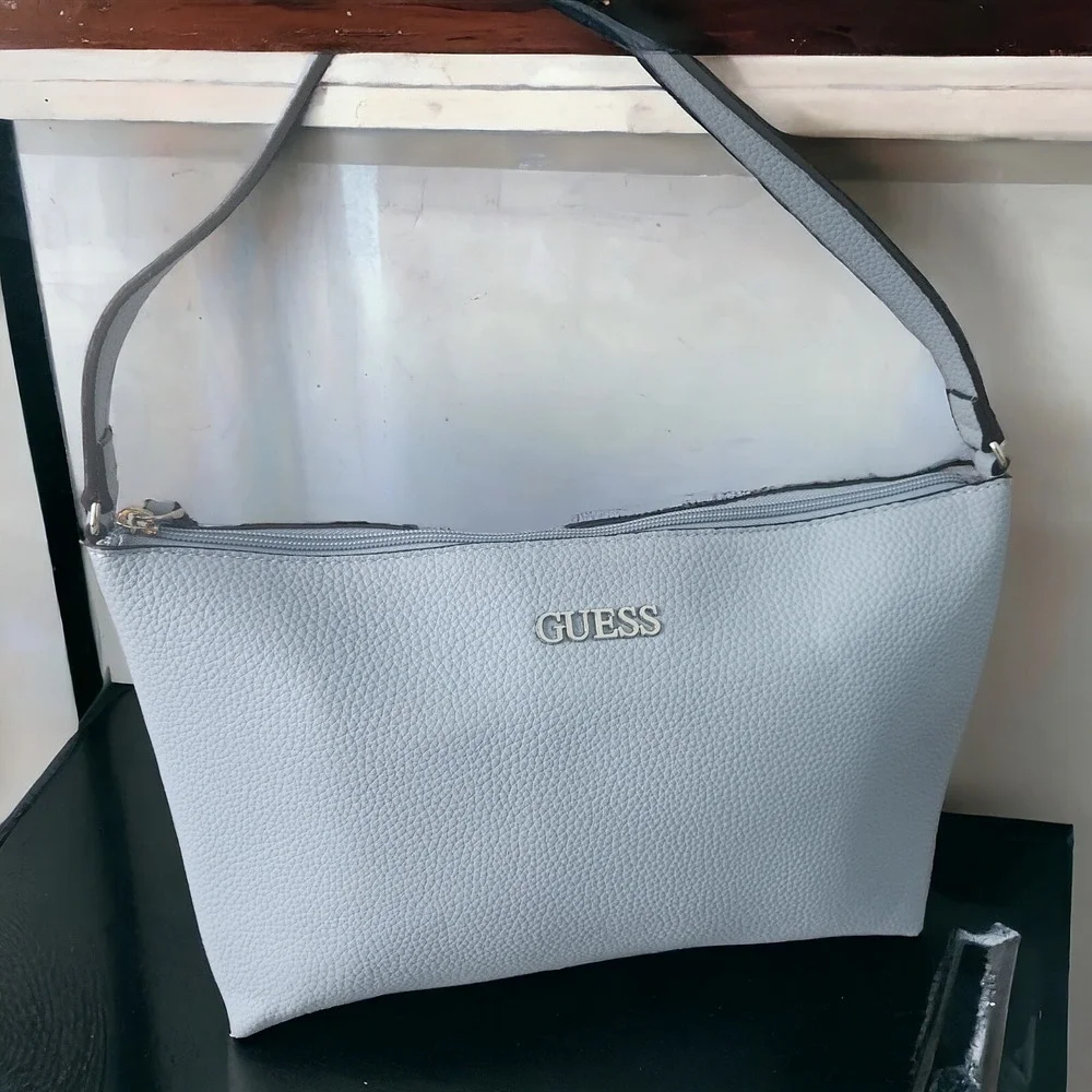 Guess Women's Faux Pebbled Texture Leather Baby Sky‎ Blue Shoulder Purse Spring